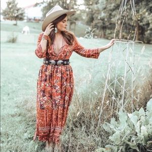 Bohemian Maxi Dress with matching belt